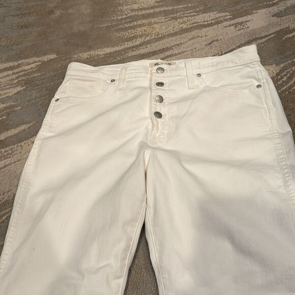 Madewell white 10" High-Rise Skinny Crop Jeans: Button-Front Edition size 32 EUC - Picture 3 of 10